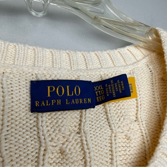 Polo Ralph Lauren Polo Logo Cable Knit Cotton Pullover Sweater - Picture 6 of 8